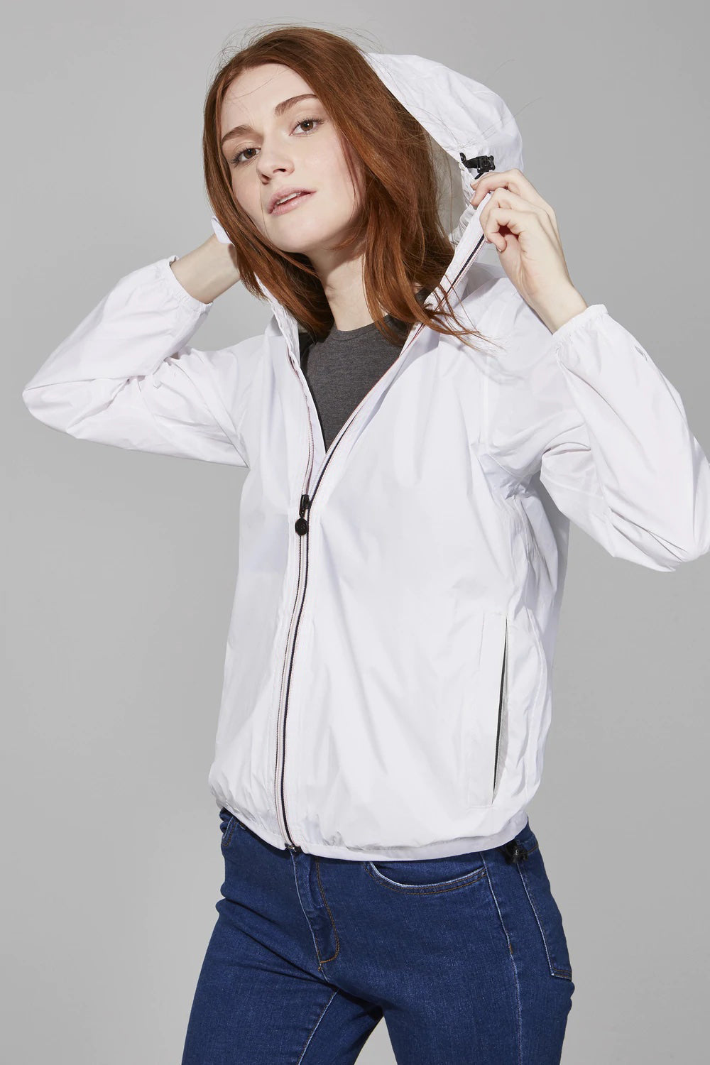 Durio Veste de pluie pour femme imperméable et respirante avec capuche, légère et pliable, veste d'extérieur avec cordon de serrage réglable, Noir , S