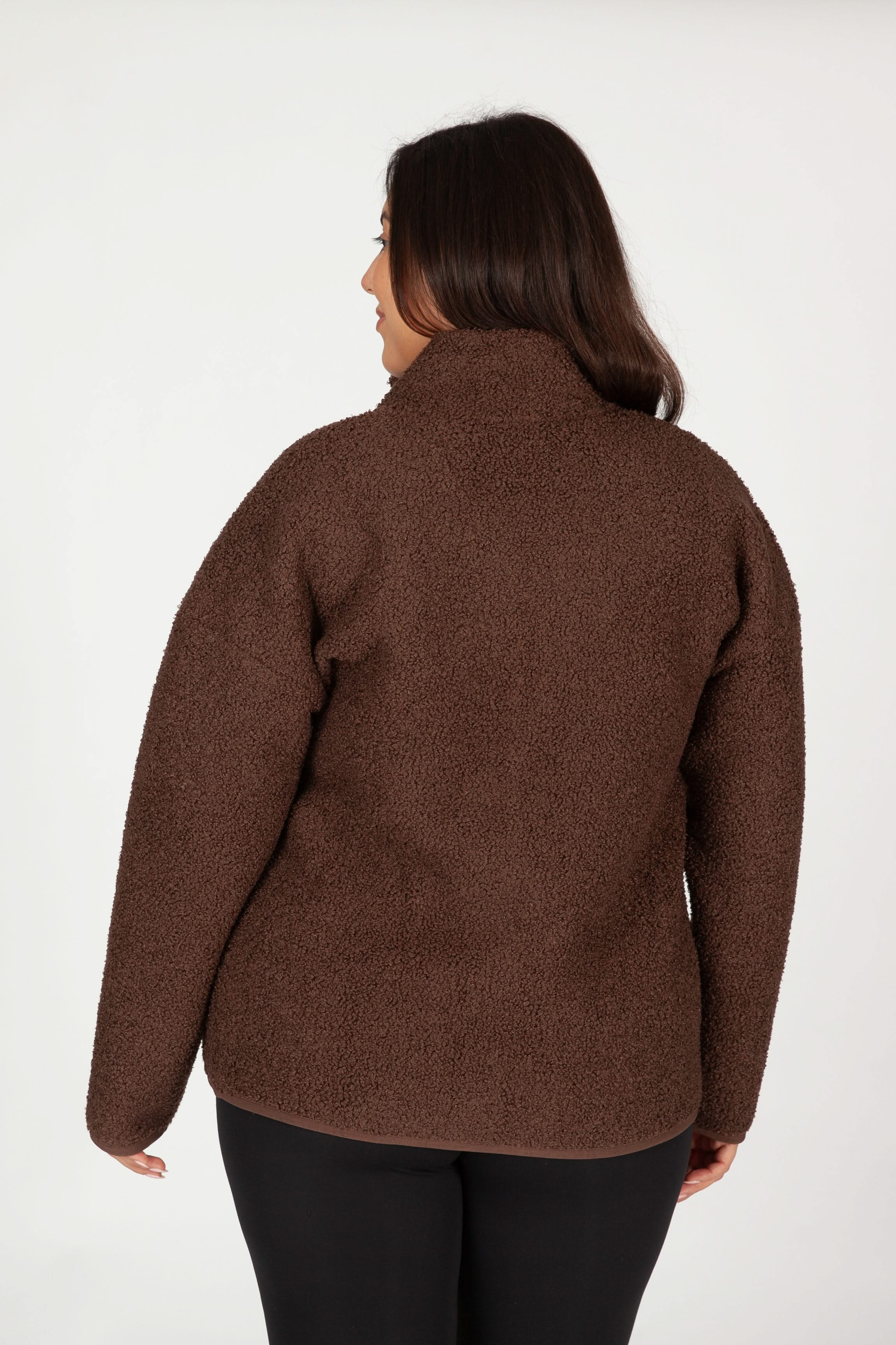 Veste Sara Teddy zippé en Sherpa premium Marron