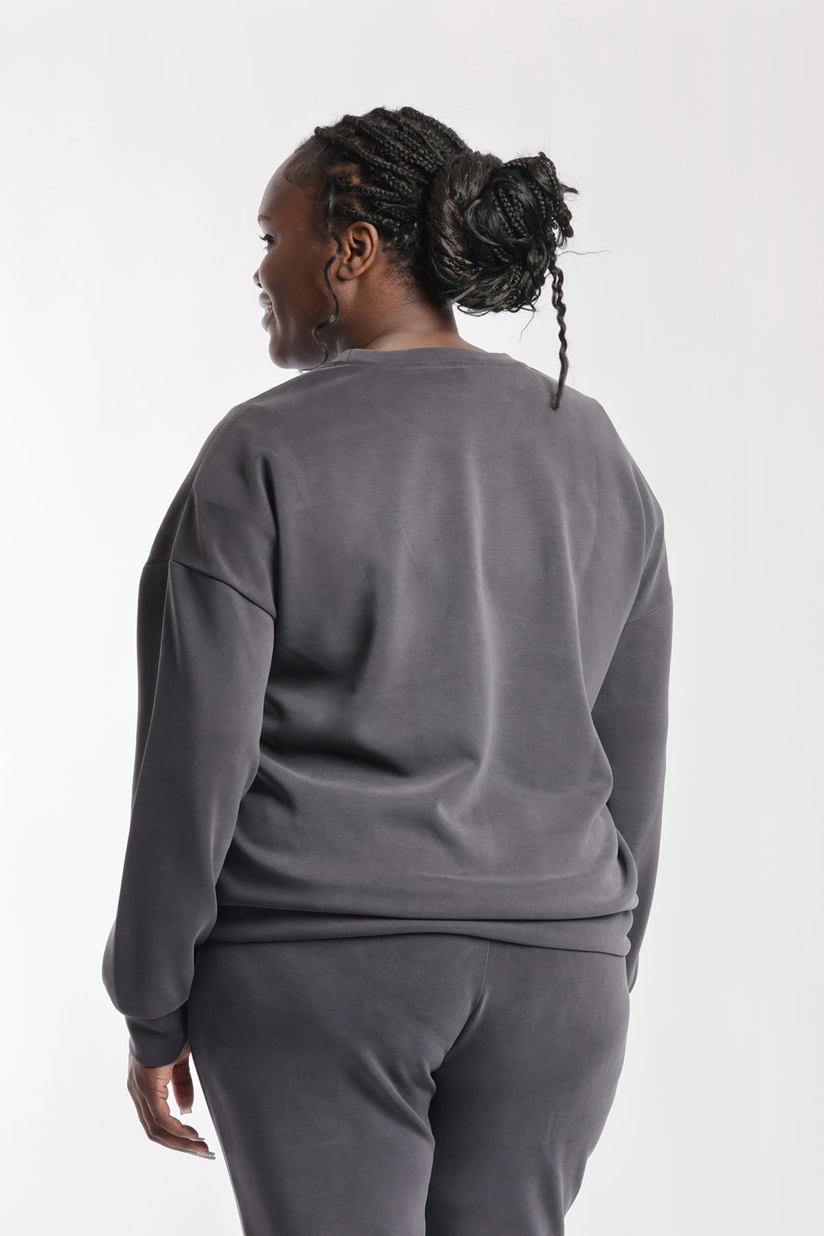 Sweat à col rond Premium Femme Anthracite