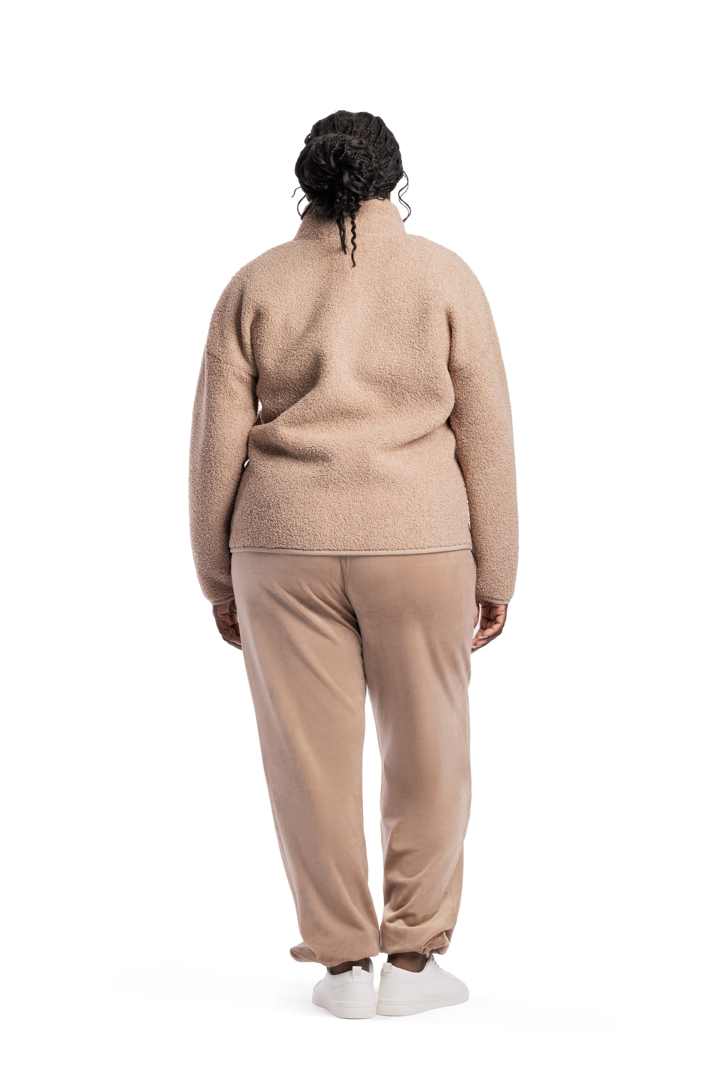 Veste Sara Teddy zippé en Sherpa premium Taupe