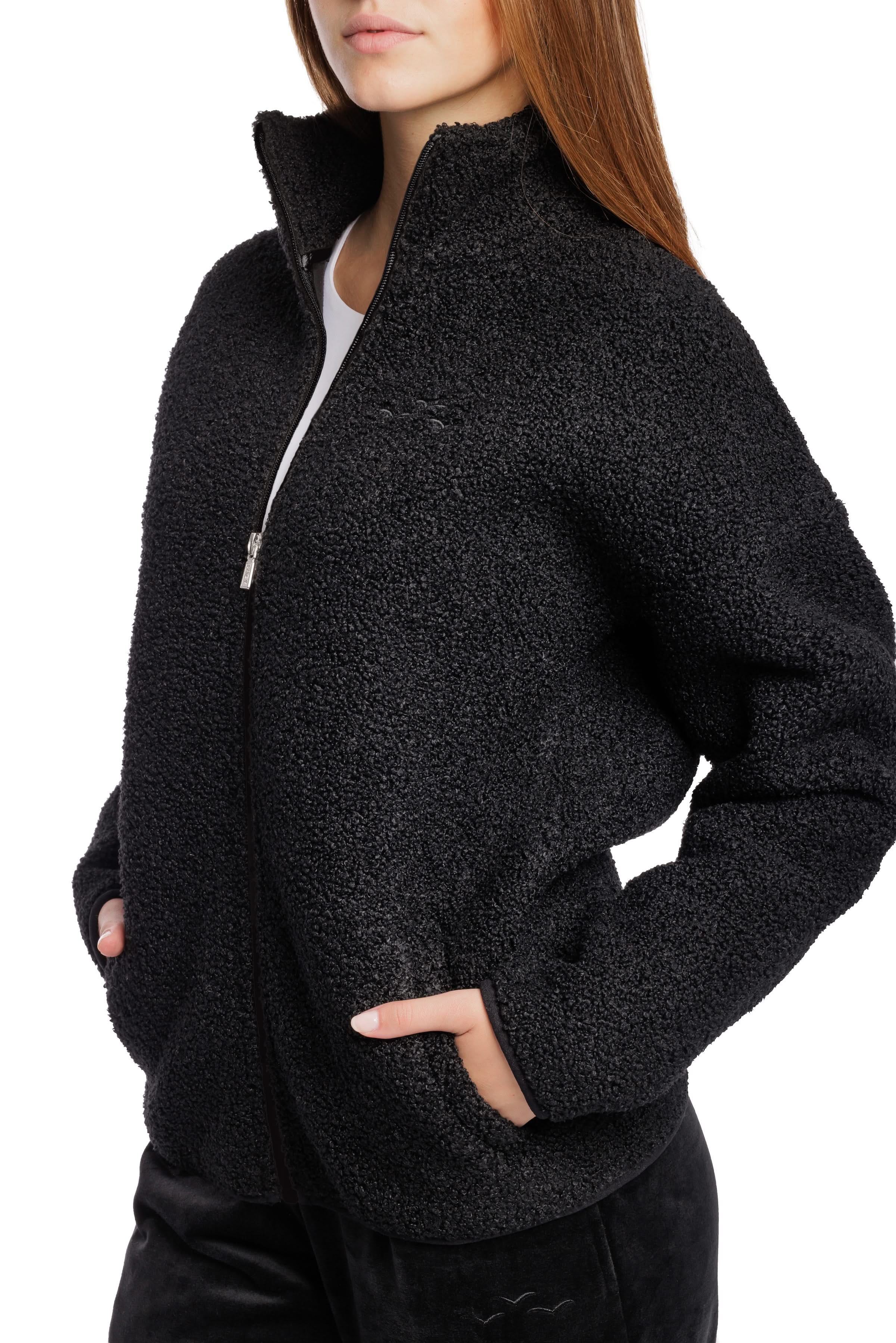 Veste Sara Teddy zippé en Sherpa premium Noir