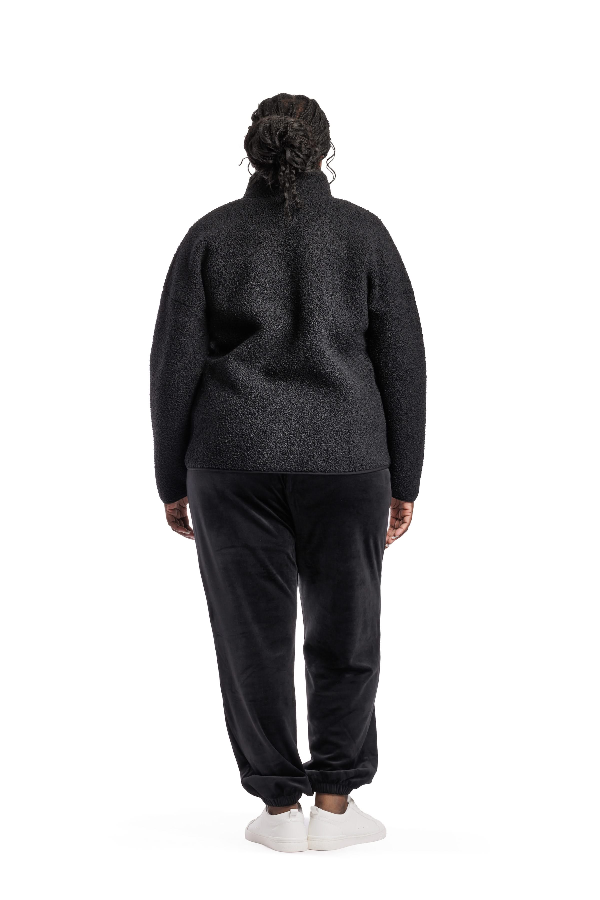 Veste Sara Teddy zippé en Sherpa premium Noir