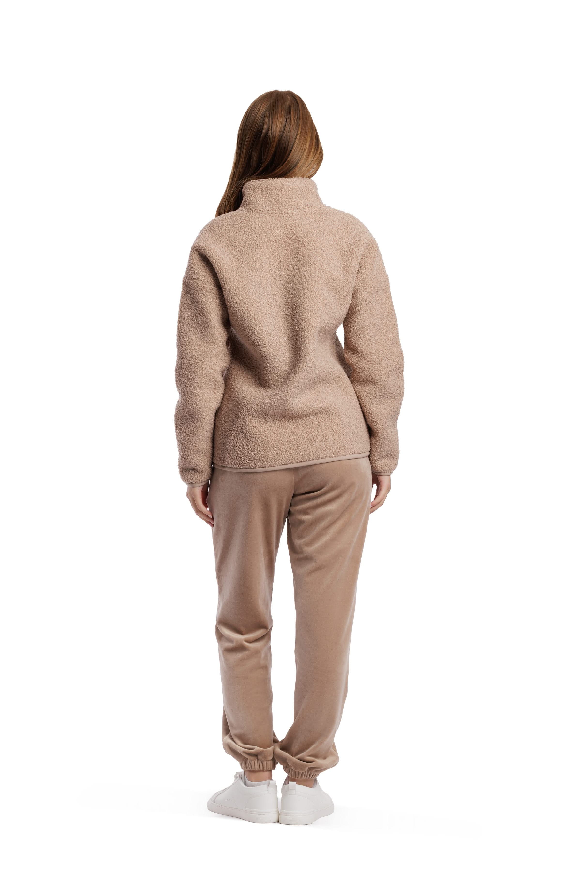 Veste Sara Teddy zippé en Sherpa premium Taupe