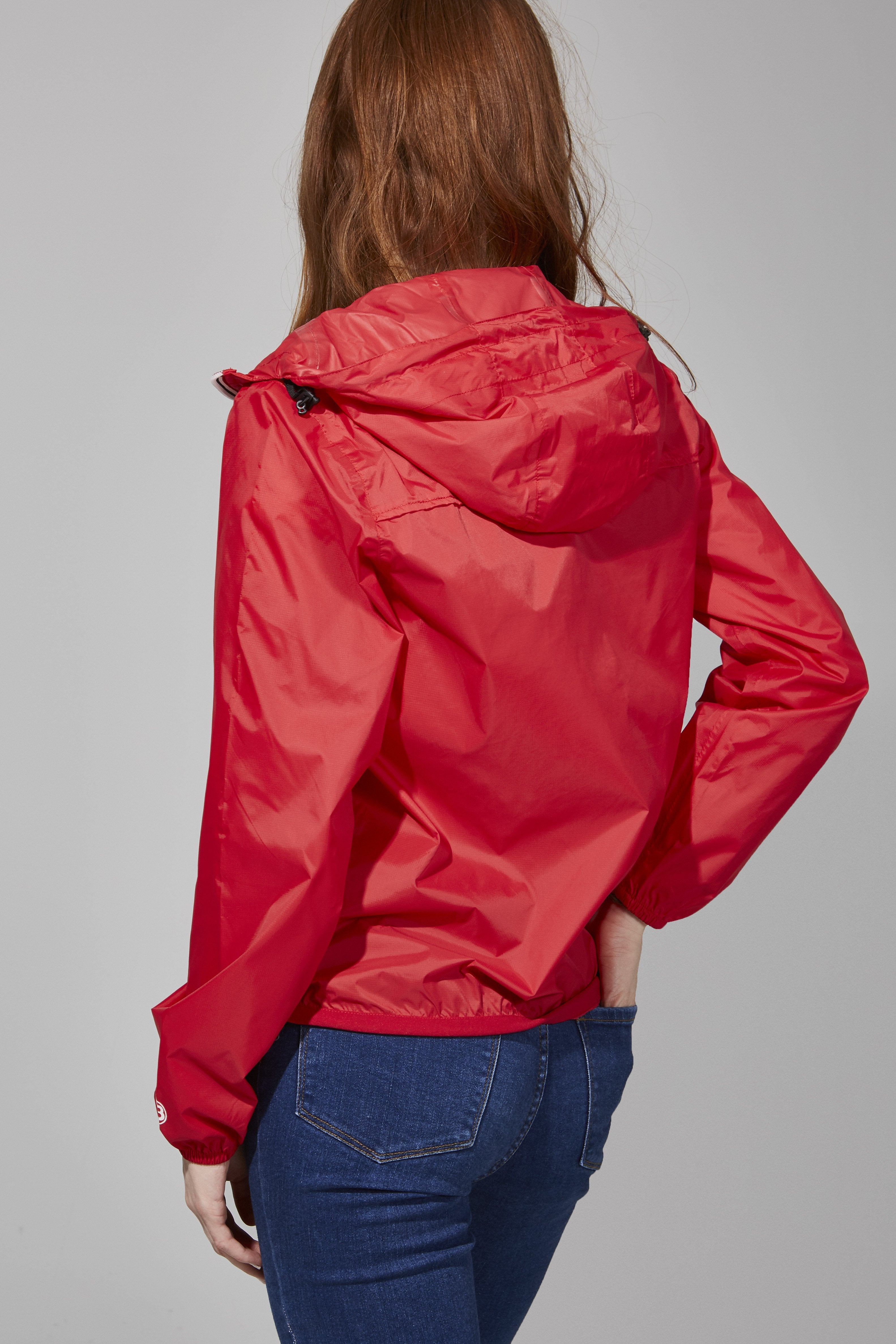 Sloane - Red Full Zip Packable Rain Jacket - O8lifestyle.