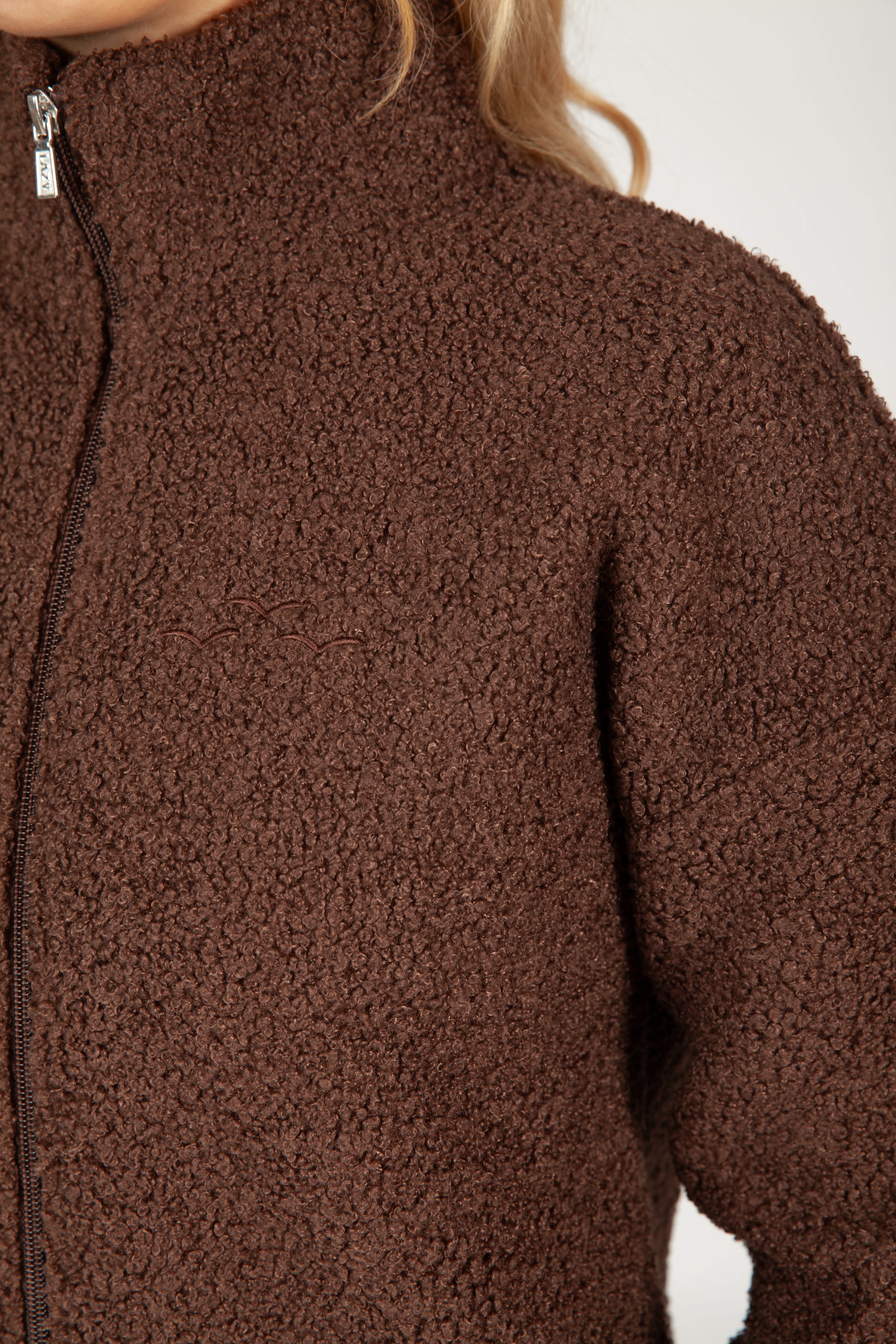 Veste Sara Teddy zippé en Sherpa premium Marron