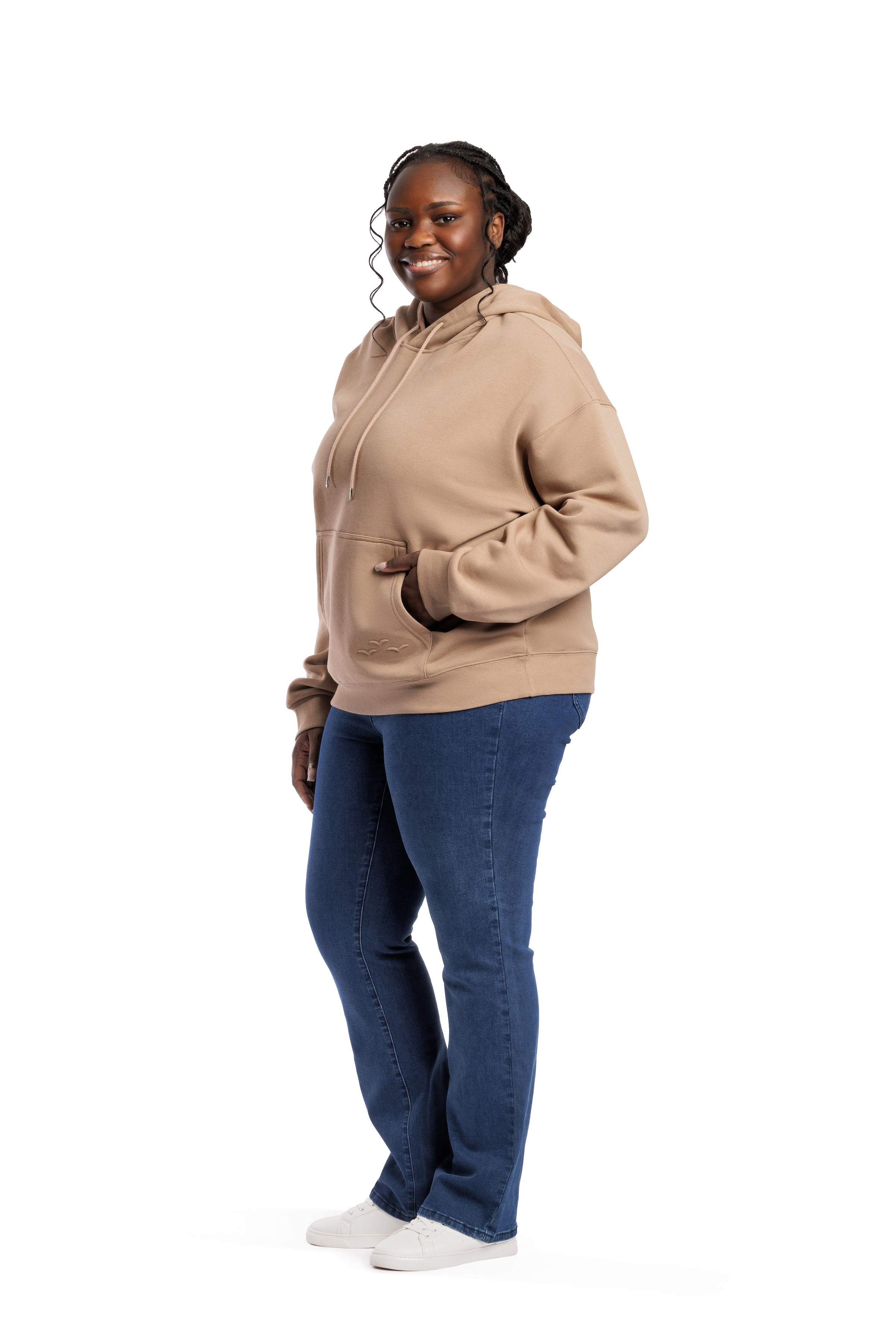 Sweat à capuche Femme Camel